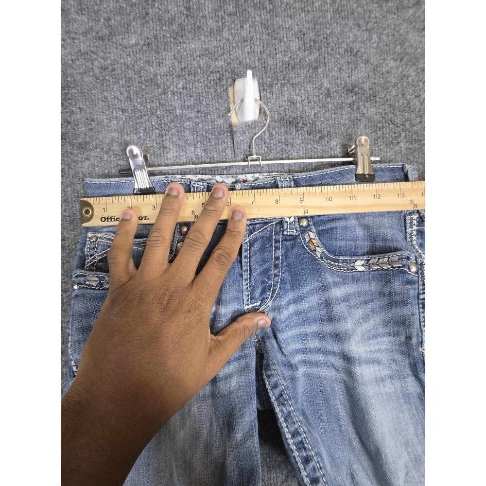 Ariat REAL Denim Shorts Womens 26R Blue Distressed Cut Off Frayed Western - Picture 3 of 10